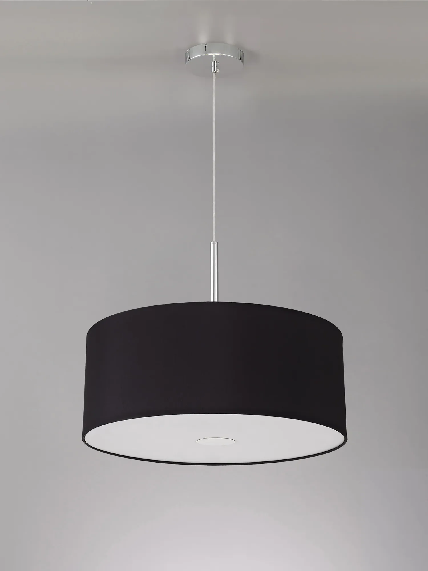 Baymont 50cm 3 Light Pendant Polished Chrome, Midnight Black/Green Olive, Frosted Diffuser DK0347  Deco Baymont CH BL/GR